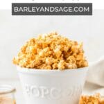 homemade salted caramel popcorn pin.