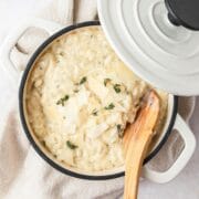 close up of simple parmesan risotto.