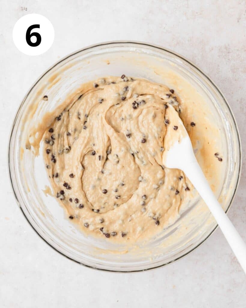 banana chocolate chip muffin batter.