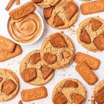 close up of biscoff butter cookies.