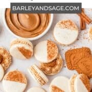 biscoff cookie butter macarons pin.
