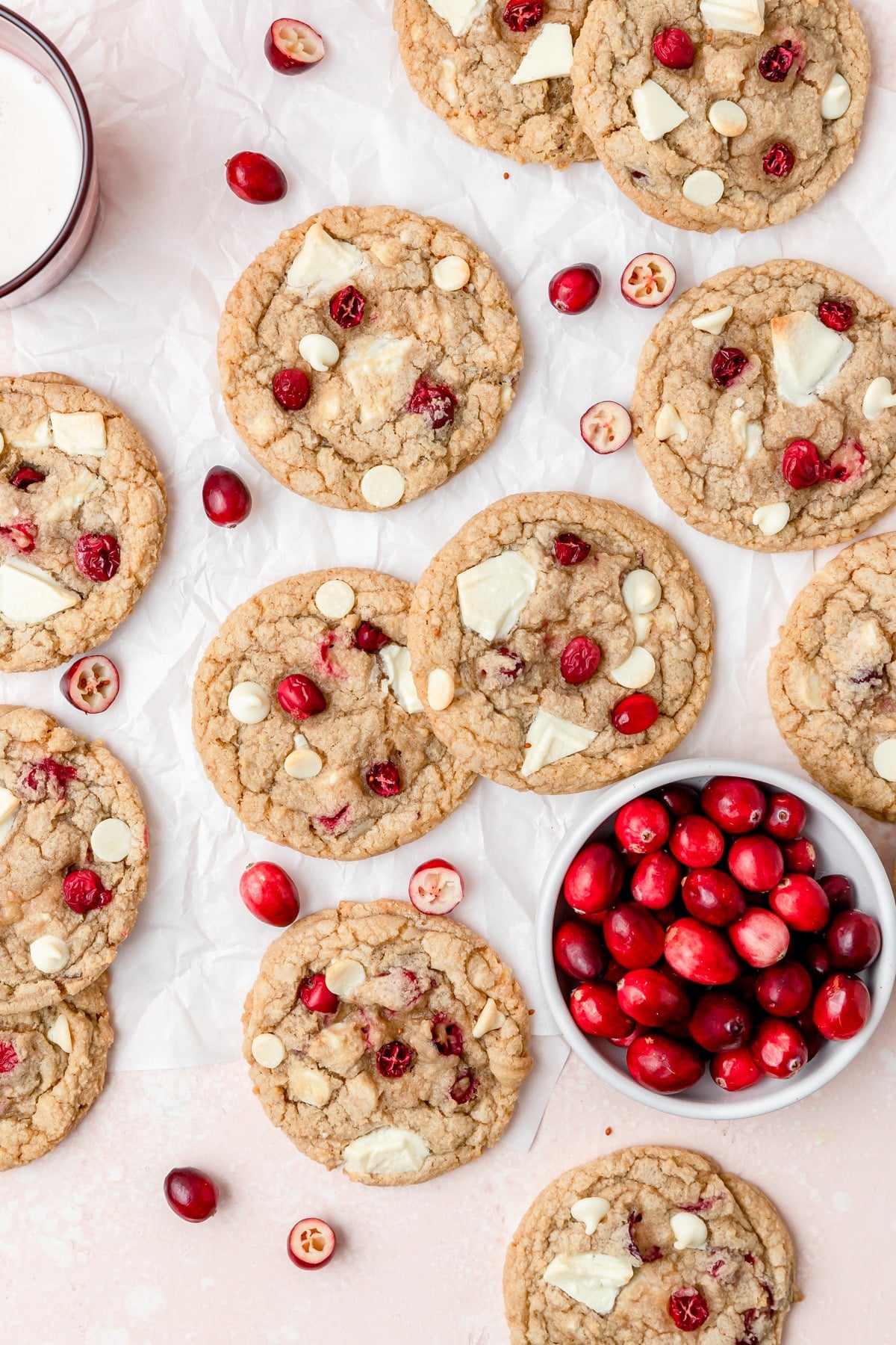 fresh cranberry white chocolate chip cookies.