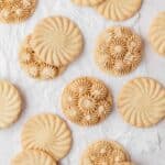close up of brown butter maple sandwich cookies.