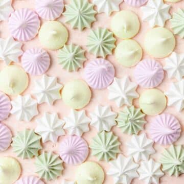 close up of mini meringues.