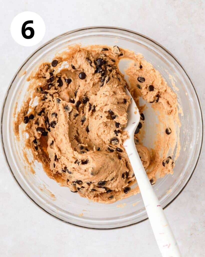 pumpkin chocolate chip blondie batter in bowl.