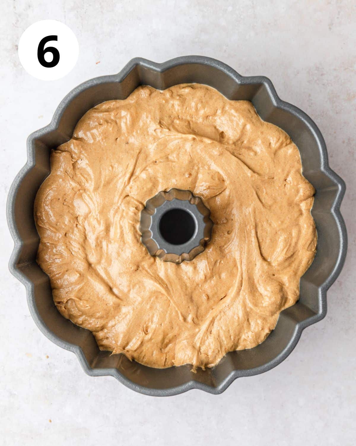 gingerbread bundt cake before baking.