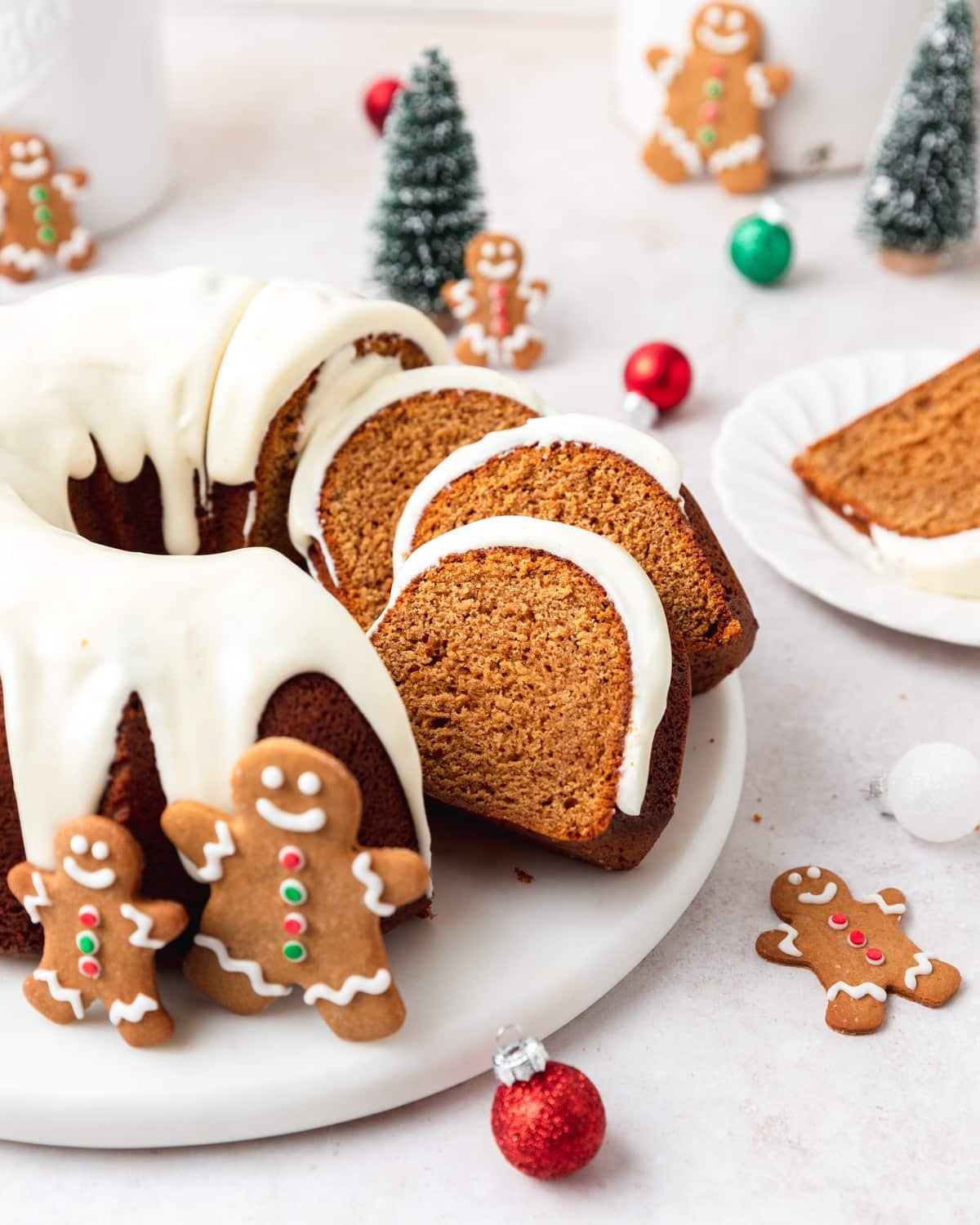 slice of gingerbread bundt cake.
