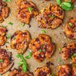 close up of harissa smashed potatoes.