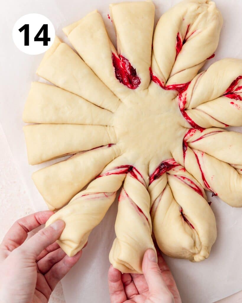then twisting bread a second time.