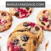 chocolate raspberry cookies pin.