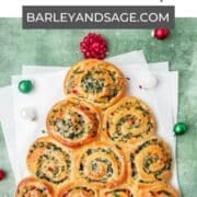 christmas tree spinach artichoke rolls pin.