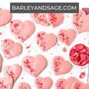 heart shaped strawberry shortbread cookies pin.
