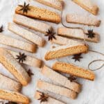 close up of brown butter anise biscotti.