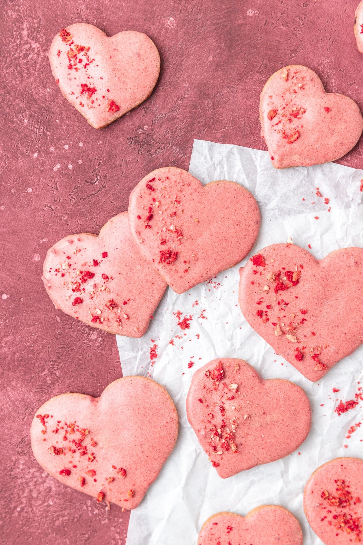 freeze dried strawberry shortbread cookies.