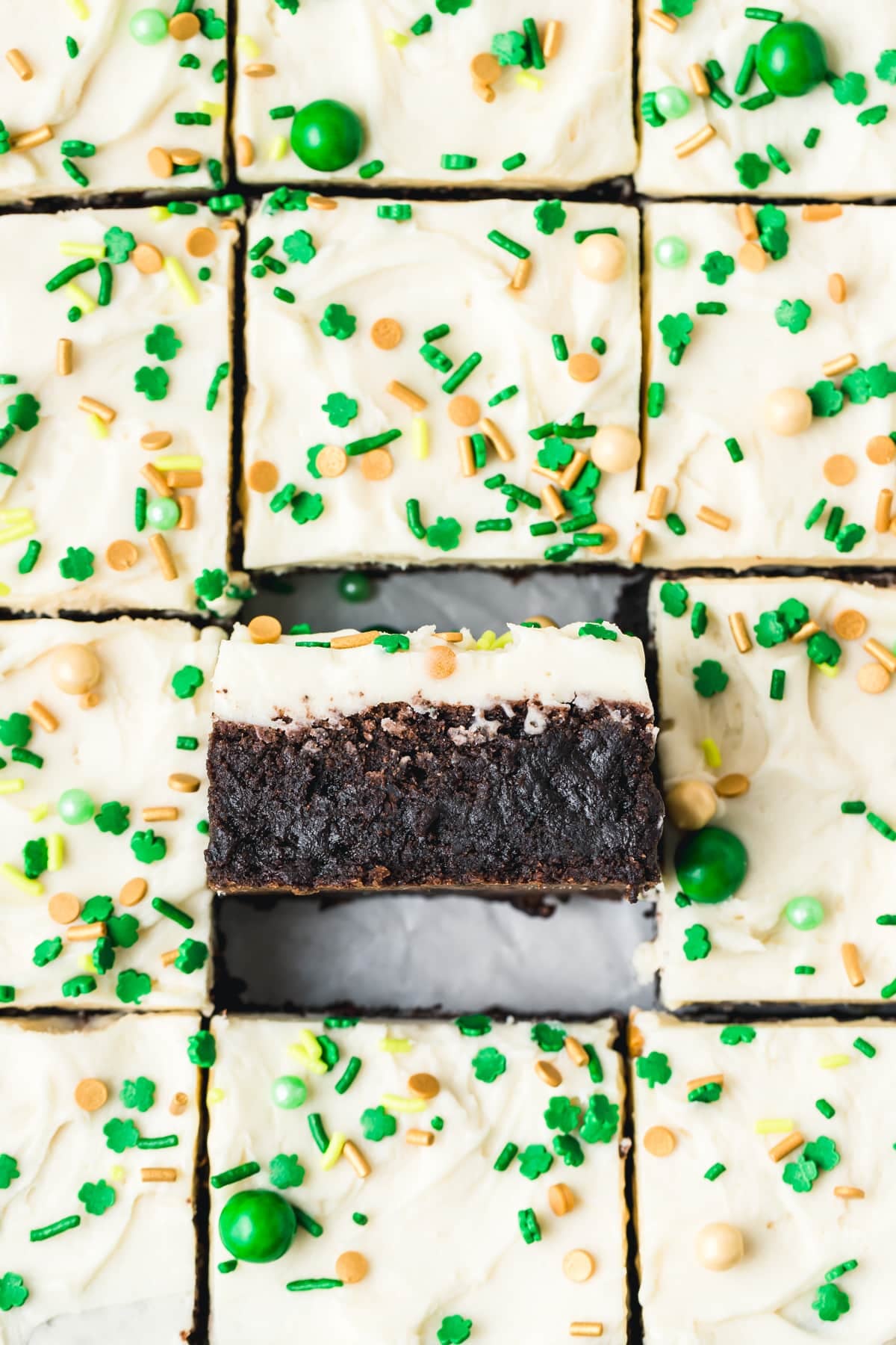 fudgy brownies with irish cream frosting.