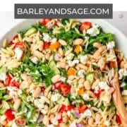white bean and orzo salad pin.