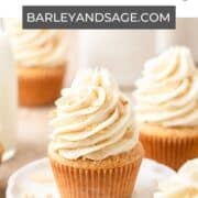 brown butter almond cupcakes pin.