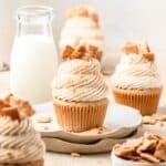 brown butter cinnamon toast crunch cupcakes with cereal milk.