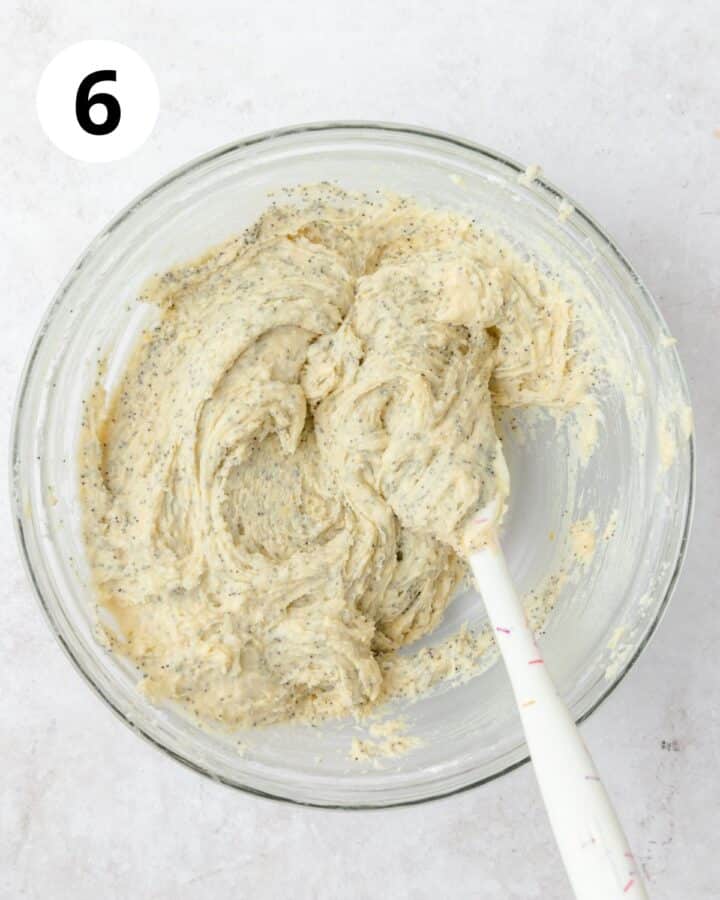 lemon poppy seed batter before baking.