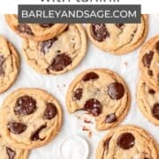 tahini chocolate chip cookies pin.