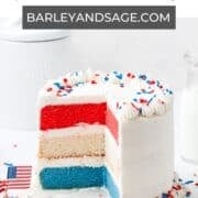red white and blue layer cake pin.
