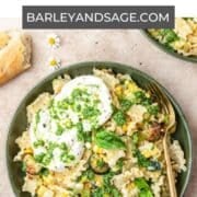 summer pasta with zucchini, corn, and burrata pin.