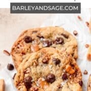 brown butter turtle cookies pin.