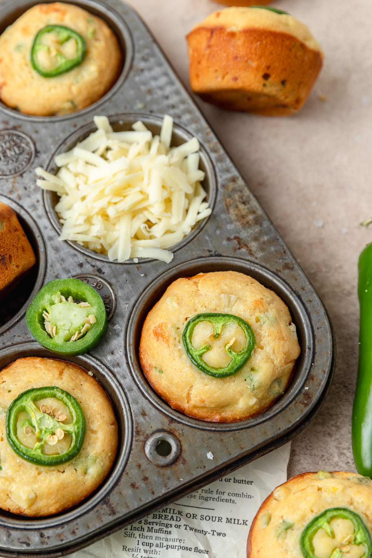 cheddar jalapeno cornbread muffins.