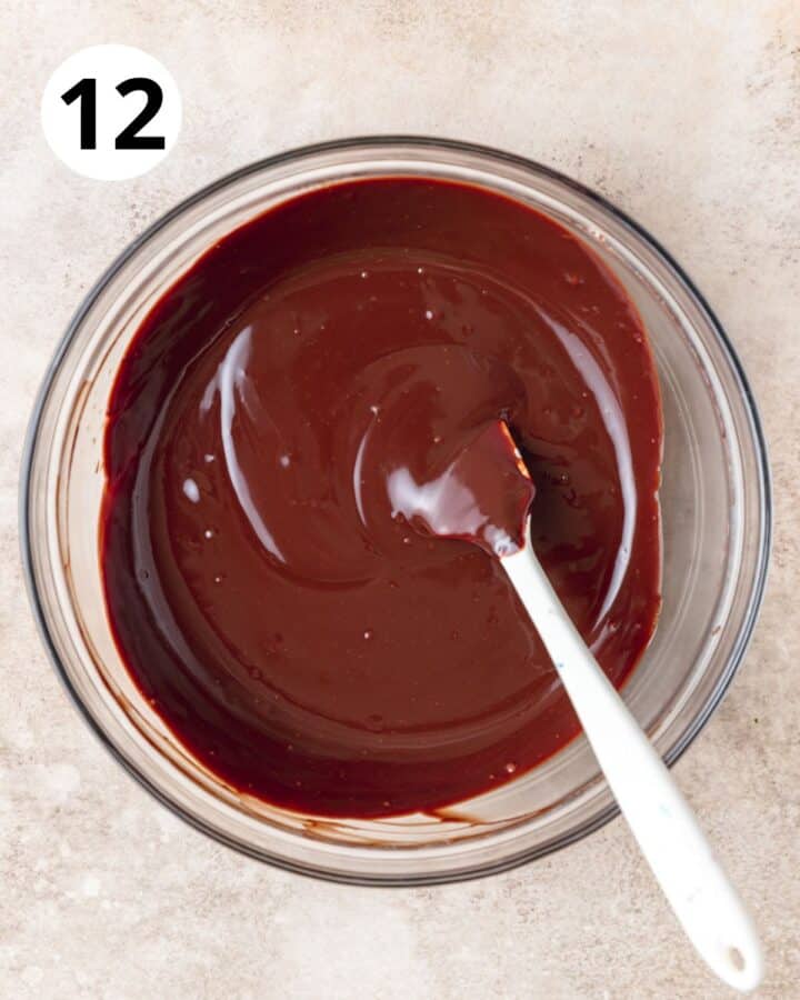 chocolate ganache in bowl.