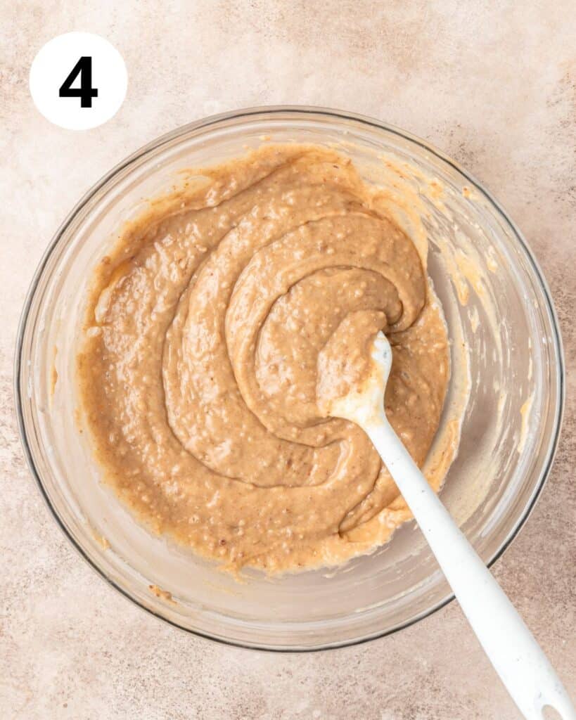 maple pecan donut batter in bowl.