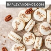 brown butter pecan macarons pin.