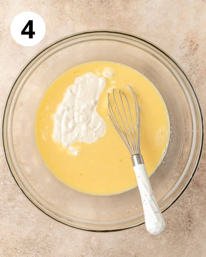 adding sourdough discard to batter.