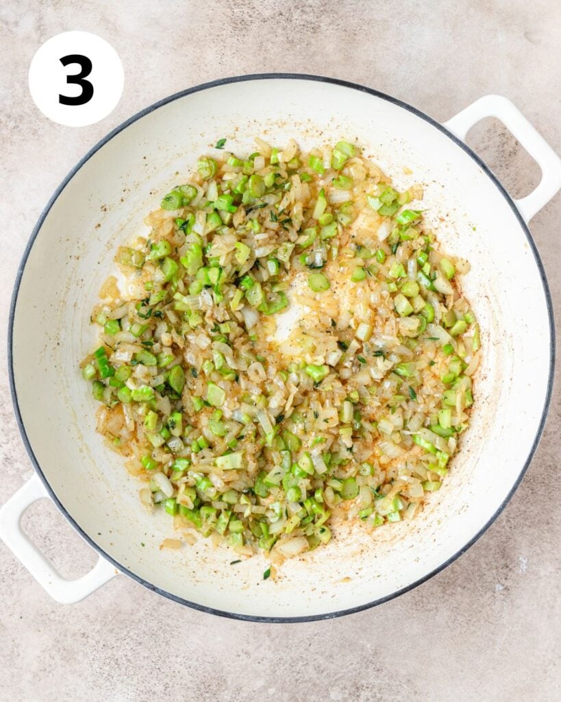 onions and broccoli stems once softened. 