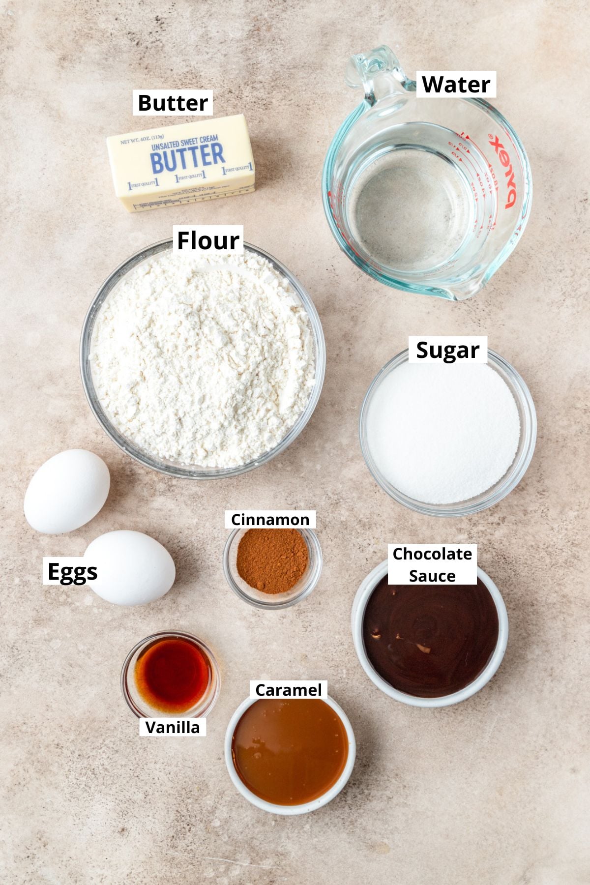 ingredients for homemade churros.