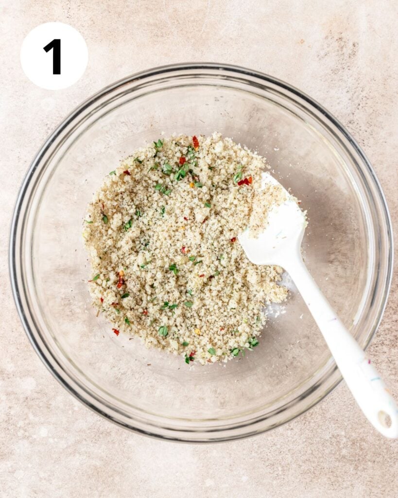panade with breadcrumbs, milk, spices, and cheese.