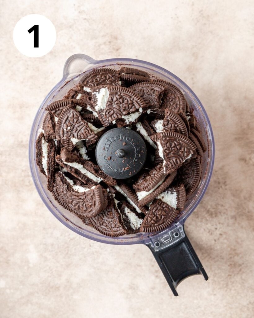 oreos in food processor.