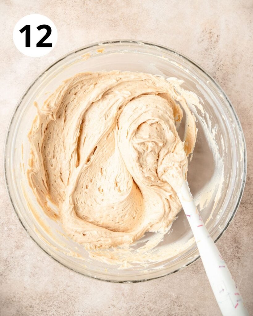 peanut butter pie filling in bowl.