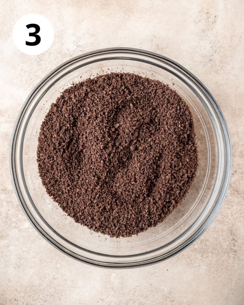 oreo crumbs in bowl.