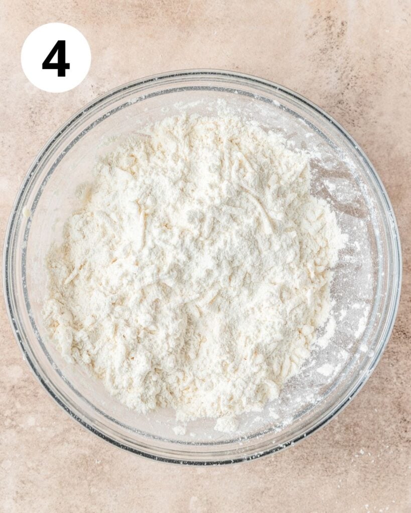 frozen butter tossed in flour.