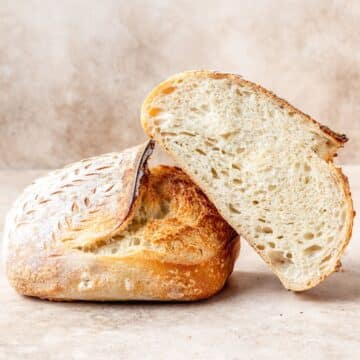 beginner homemade sourdough bread loaf.