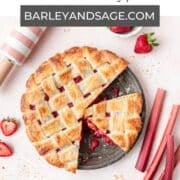 strawberry rhubarb pie pin.