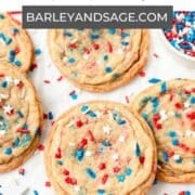 red white and blue 4th of July sugar cookies pin.