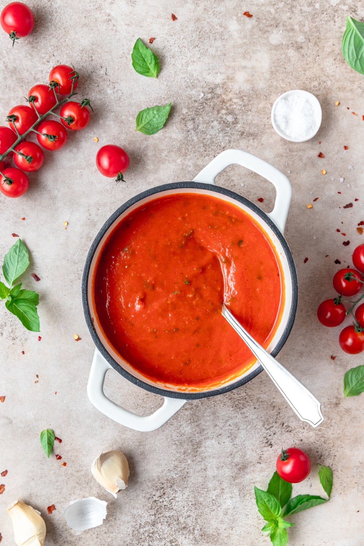 homemade san marzano tomato pizza sauce.