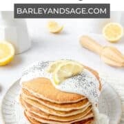 lemon poppy seed sourdough pancakes pin.