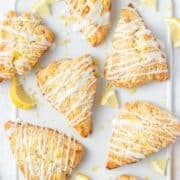 lemon scones with lemon glaze.
