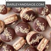 dark chocolate peanut butter macarons.