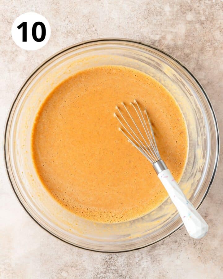 pumpkin pie filling in bowl.