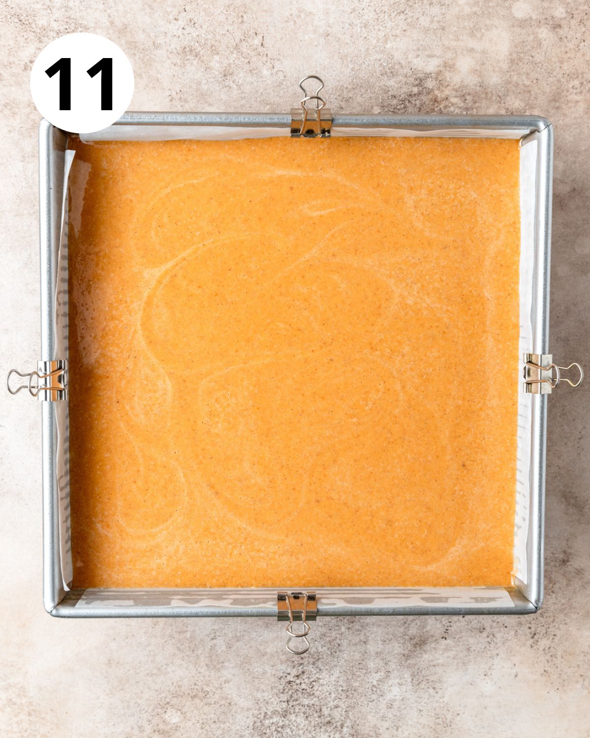 pumpkin pie bars before baking.