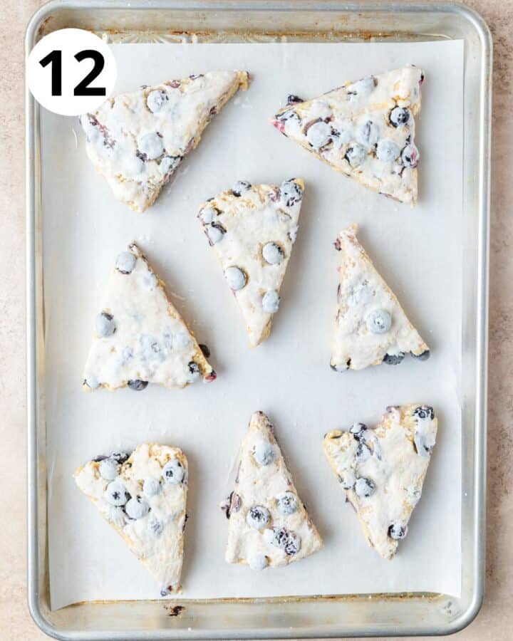 scones brushed with heavy cream.