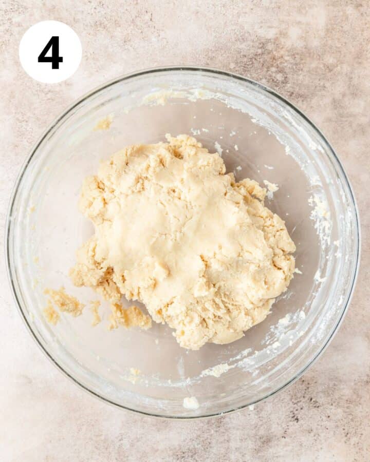 shortbread dough in bowl.